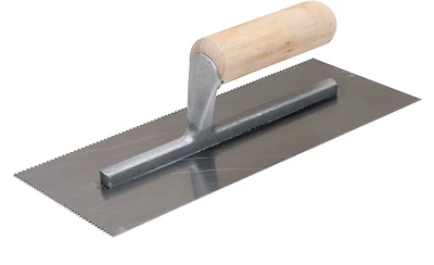 Marshalltown QLT 972 Square-Notch Trowel, 1/16 In., 11 In. Wood Handle