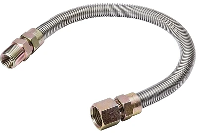Industries Gas Connector 1/4" X 1/2" Mip/fip 36" Flexible Stainless Steel