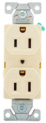 Devices Br15la 15-amp 125-volt Duplex Receptacle, Light Almond