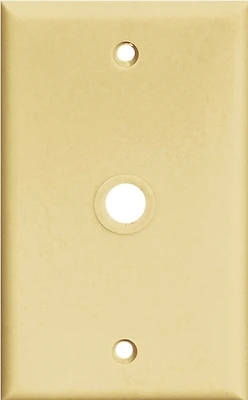 1-gang Telephone & Coax Wall Plate, .406 In. Hole, Ivory