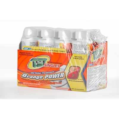 Camco Tst Singles Rv Toilet Treatment 8 Pk, 4 Oz Bottles, Fresh Citrus Scent