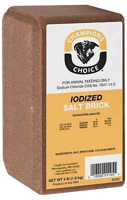 Champion's Choice 110005052 Iodized Salt Block, 4 Lb - 9 Pack