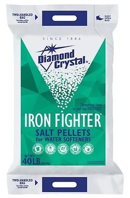 Diamond Crystal 100012408 Iron Fighter Water Softener Salt Pellets, 40 Lb Bag