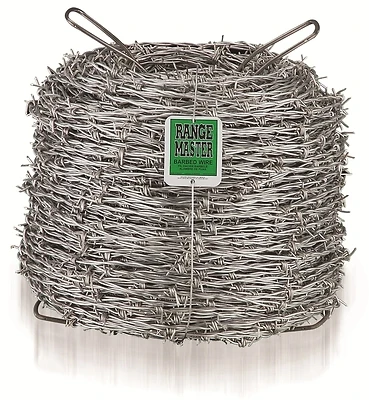 Rangemaster Commercial Class 7125 Barbed Wire, 1320 Ft L, 12.75 Gauge, Zinc Coated
