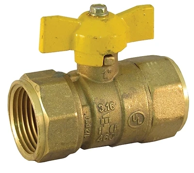 1 Inch Fip X 1 Inch Fip Brass Gas Valve With Tee Handle