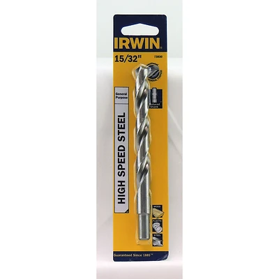 15/32 In. X 5-3/4 In. High Speed Steel Drill Bit Straight Shank