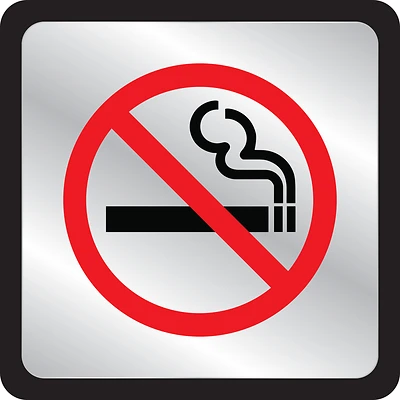Hy-Ko 495 No Smoking Symbol Plaque, 4 In. X 4 In., Self-Adhesive Mylar