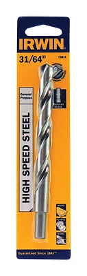 31/64 In. X 5-7/8 In. High Speed Steel Drill Bit - Straight Shank