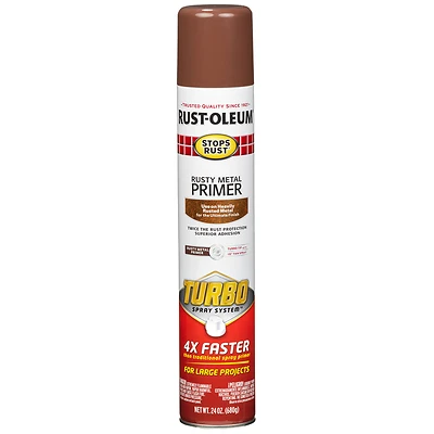 Rust-Oleum 353346 Stops Rust Flat Rusty Metal Primer Spray, 24 Oz.
