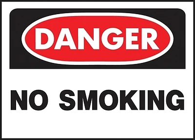Hy-ko 515 Osha Danger No Smoking Sign, 14 In W X 10 In L, Pack Of 5