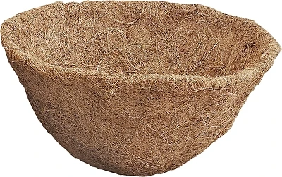 Landscapers Select T51483-3L Planter Liner, 14 in Dia, 7-1/2 in H, Round, Coconut Fiber, Brown