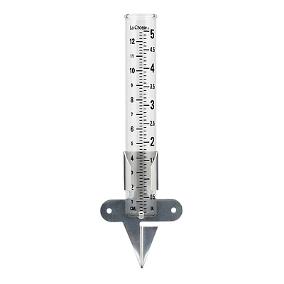 Technology 704-1514 5 In. Glass Rain Gauge - Mountable Or Stakeable