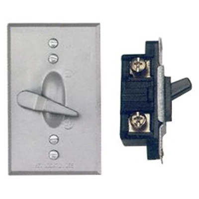 Bwf Ts-11v Weatherproof Toggle Switch Cover, 1-gang, Metal, Gray, 4-9/16 In X 2-13/16 In