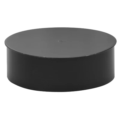 Black Stove Pipe Clean Out Tee Cap, 24 Gauge, 6 In.