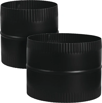 Stove Pipe Starter Joint, Black, 24 Gauge, 8 x 8 In.