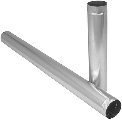 Galvanized Furnace Pipe, Round, 30 Gauge, 7 x 24 In.