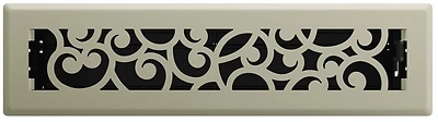 Signature Series Floor Register, Satin Nickel Wonderland, Steel, 2-1/4 x 12 In.