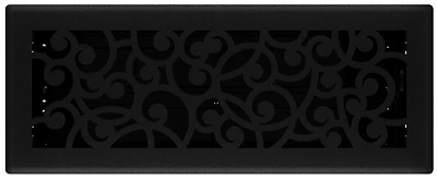 Signature Series Floor Register, Black Iron Wonderland, Steel, 4 x 12 In.