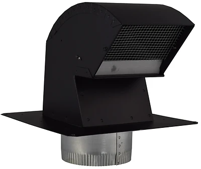 6 In. Black Aluminum R-2 Premium Roof Vent Cap With Collar Vt0568-a