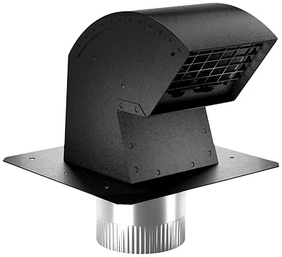 Roof Vent Cap, Commercial Grade with Damper & Animal Screen, 4 In.