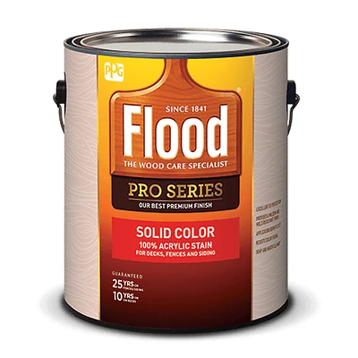Flood Pro Series Solid Satin Cedar Water-Based Acrylic Wood Stain 1 gal.