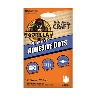Gorilla 104905 Adhesive Dot, Solid, Neutral, Transparent