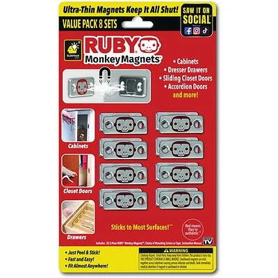 TELEBrands Ruby 16562-8 Monkey Magnet, Iron, Red/Silver