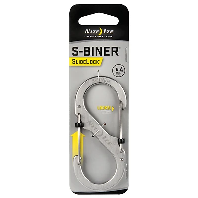 Nite Ize LSB4-11-R3 S-Biner SlideLock #4 Key Carabiner, Stainless Steel