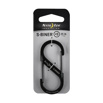 Nite Ize SB3-03-01 S-Biner Dual Carabiner, #3, Stainless Steel, Black