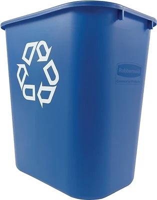 Rubbermaid FG295673BLUE Deskside Recycling Wastebasket, Blue, 28-1/8 Qt.
