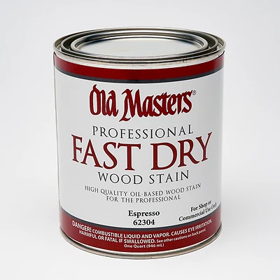Old Masters 62304 Fast Dry Wood Stain, Oil-Based, Espresso, 1-Qt.