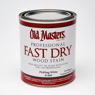 Old Masters 61404 Fast Dry Stain, Oil-Based, Pickling White, 1-Qt.