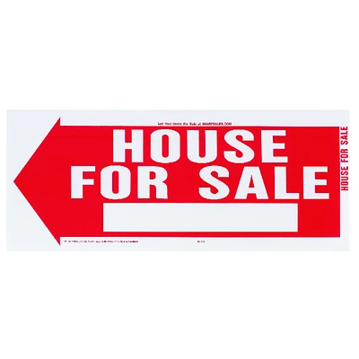 Hy-Ko RS-801 House For Sale Sign, Plastic, 24 x 9.5-In.