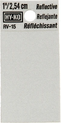 House Address Letter Blank, Reflective Black/Silver Vinyl, Adhesive, 1-In.
