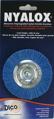 Dico 541-783-3 Nyalox 3 In. Fine Mounted Wire Brush, 1/4 In. Shank