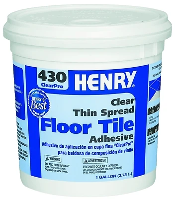 Henry 12098 430 ClearPro Thin-Spread Floor Tile Adhesive, Clear, 1-Gal.