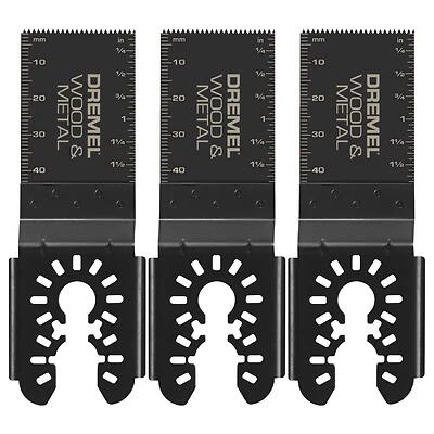 Dremel Universal Dual Interface Bi Metal Oscillating Tool Blade for Wood and Metal (3-Pack)