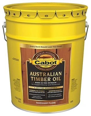 Australian Timber Oil Translucent Exterior Oil Finish, Mahogany Flame, 5 Gallon