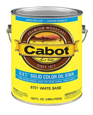 Cabot 6701-07 O.V.T. Solid-Color Oil Stain, White Tint Base, 1-Gallon