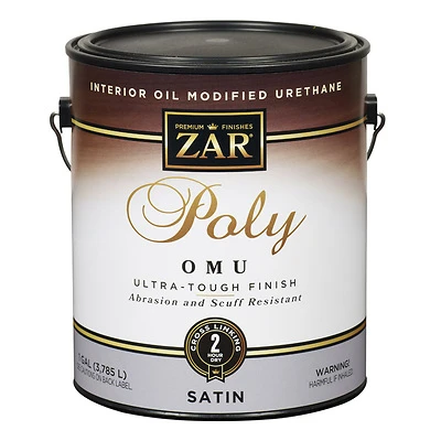 ZAR 36213 Polyurethane OMU Interior Wood Finish, Satin, 1 Gal