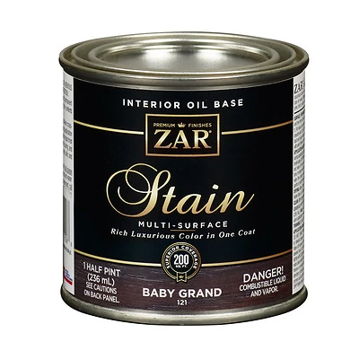 ZAR 12106 Interior Wood Stain, Baby Grand Black Onyx, 1/2 Pt.