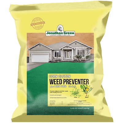Jonathan Green 11591 Corn Gluten Weed Preventer & Fertilizer, 10-0-2, 5,000 Sq. Ft.