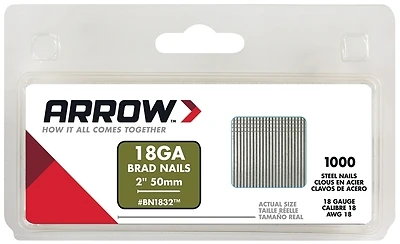 Arrow BN1832CS Brad Nails, 18-Ga., 2-In., Galvanized Steel, 1,000-Pk.