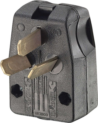 Leviton R55-00287-00E Range/Dryer Cord Plug, 30/50A, 125/250V, 3-Pole