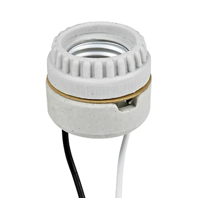 Leviton 8101 Lamp Holder, 1-Circuit, Keyless, 1.75 in Dia x 1.47 in D Dimensions, 250 V, 660 W, White