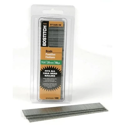 Bostitch BT1332B-1M Nail, 1-1/4 in L, 18 Gauge, Steel, Coated, Brad Head, Smooth Shank