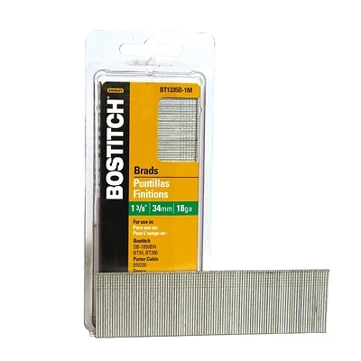Bostitch BT1335B-1M Brad Nails, 18 Gauge, 1-1/2 In., 1,000-Ct.
