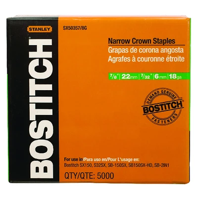 Bostitch SX50357/8G Galvanized Finish Staples, 7/8 In., 18 Ga.