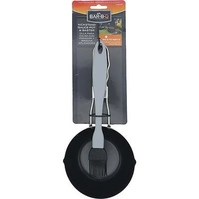 Mr. BAR-B-Q 06833Y Kickstand Sauce Pot and Baster, Silicone/Steel, 13.386 in OAL