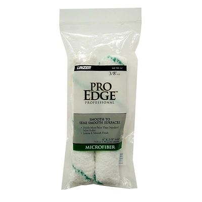 Pro Edge Microfiber Mini Paint Roller Covers, 6 x 3/8 In. Nap, 2-Pk.
